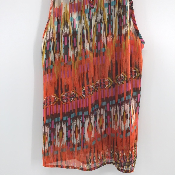 NEW Adiva Boho Sleeveless Top Orange Multicolor Size Small Artsy Bohemian - Picture 14 of 14